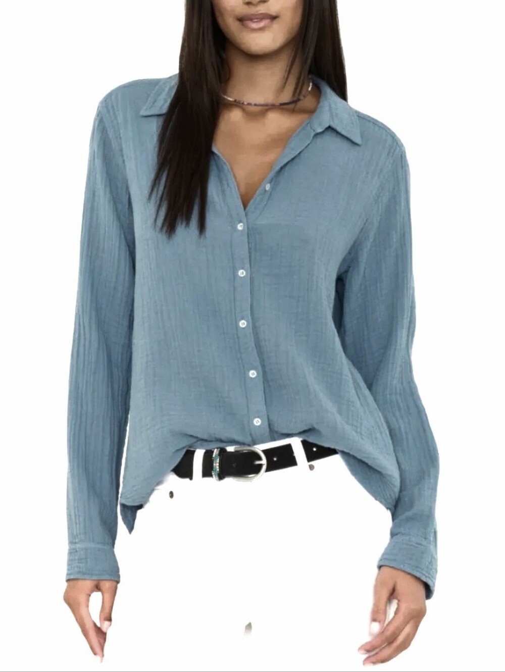 Xirena Scout Shirt Slate Gray Women's XS Long Sleeve Gauze